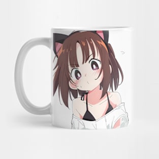 Cat Girl Retro 1990s Style Mug